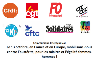 Le 13 octobre 2023, en France et en Europe, mobilisons-nous contre l’austérité, pour les salaires et l’égalité femmes-hommes !
